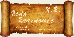 Neda Radinović vizit kartica